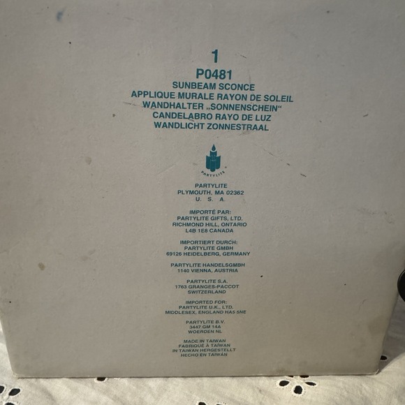 Partylite Sunbeam Sconce Tea Light Candle Holder P0481 Black Metal Frosted Glass - Picture 3 of 5